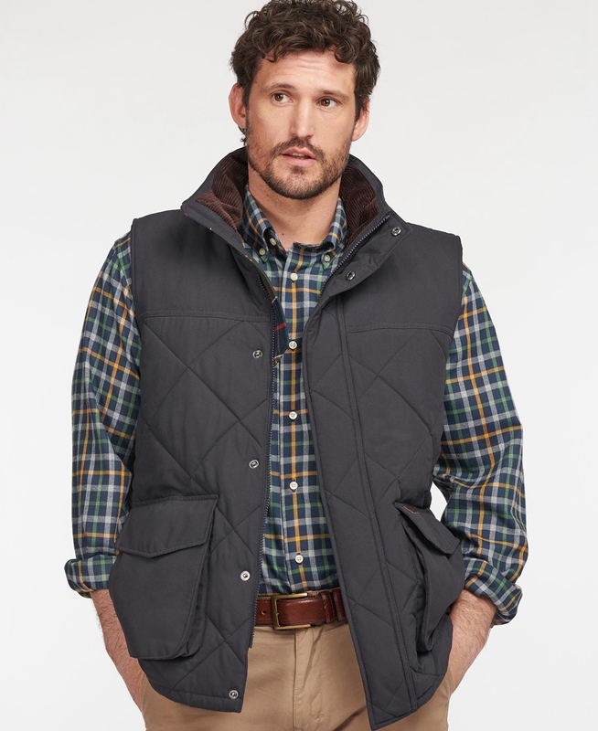 Navy Men\'s Barbour Winterdale Vest | VEOKRY-047