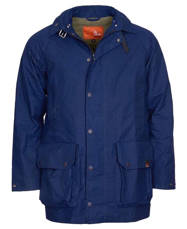 Navy Men's Barbour x Ally Capellino Back Casual Jackets | ALXVKW-678