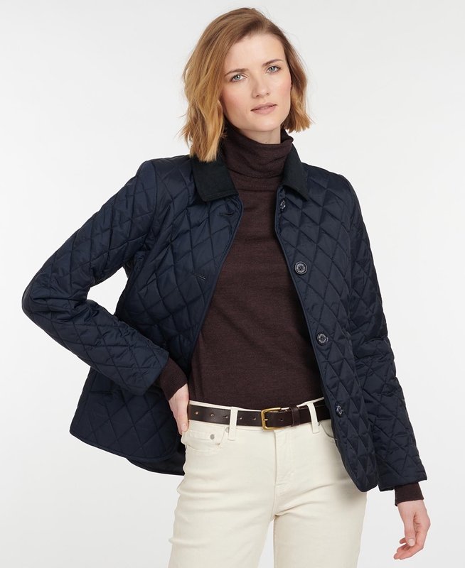 Navy Women\'s Barbour Omberlsey Quilted Jackets | ZFCUXH-437