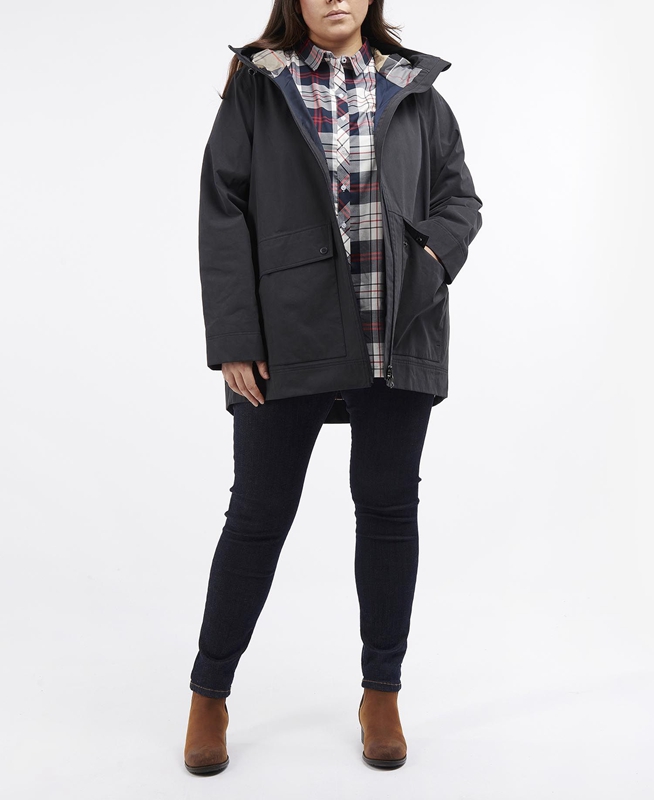 Navy Women's Barbour Plus Armeria Waterproof Jackets | IXMCZY-065