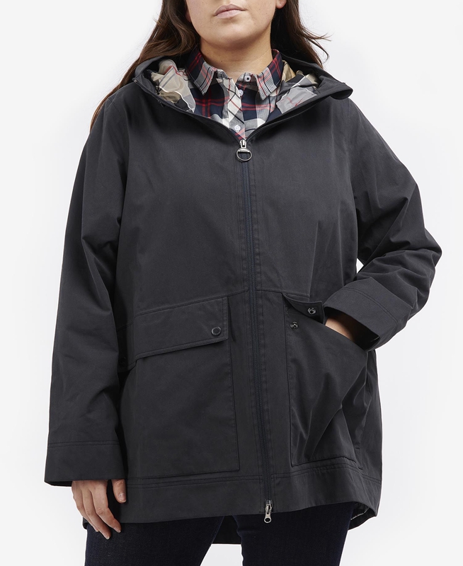 Navy Women\'s Barbour Plus Armeria Waterproof Jackets | IXMCZY-065