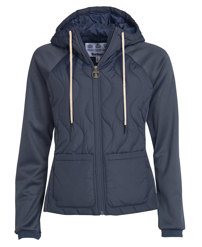 Navy Women's Barbour Strathmore Sweatshirts | LTJCFB-024