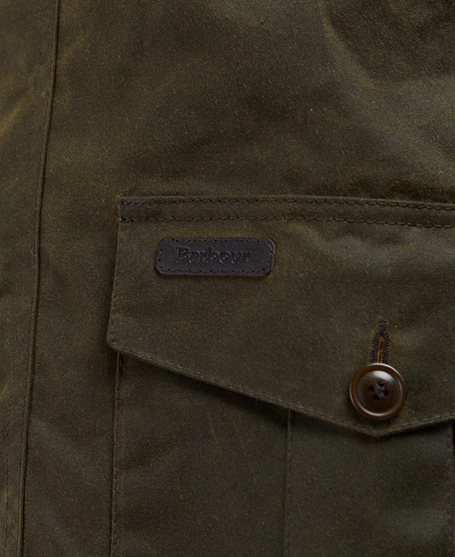 Olive Men's Barbour Sheldon Waxed Jackets | MKCLUD-401