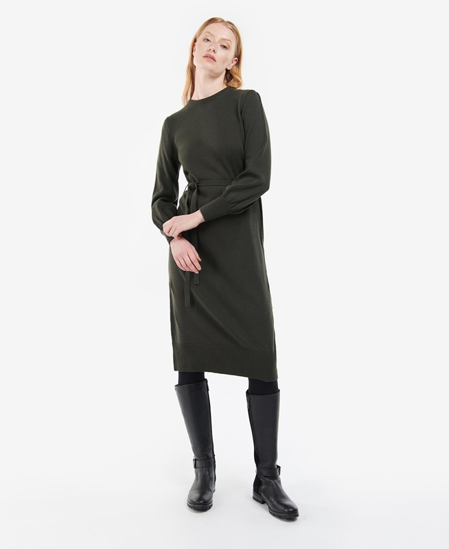 Olive Women's Barbour Birch Dress | VDMWJS-741