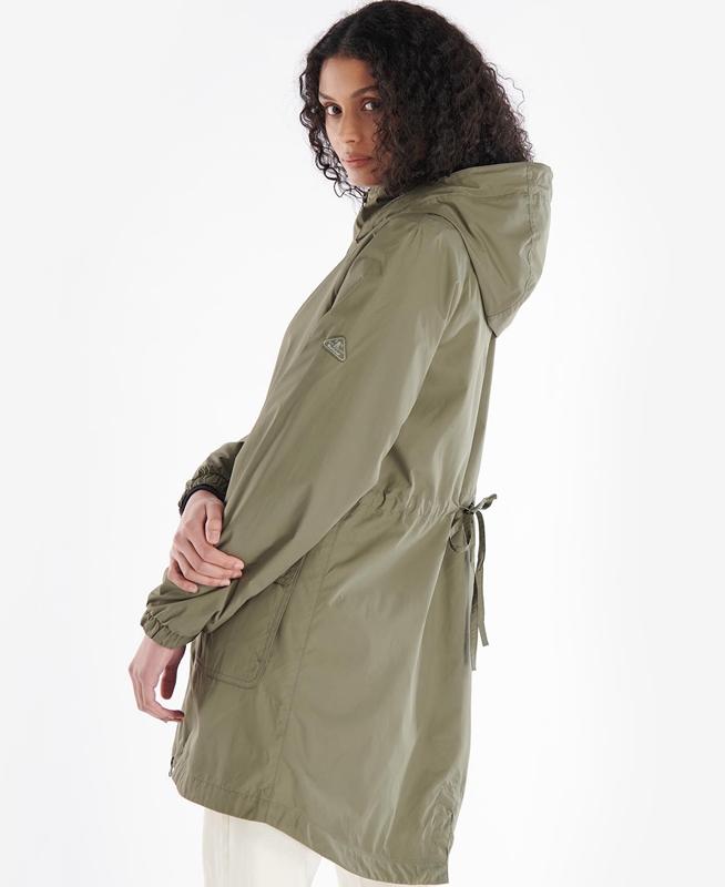 Olive Women's Barbour Sea Daisy Showerproof Casual Jackets | NIVTWF-075