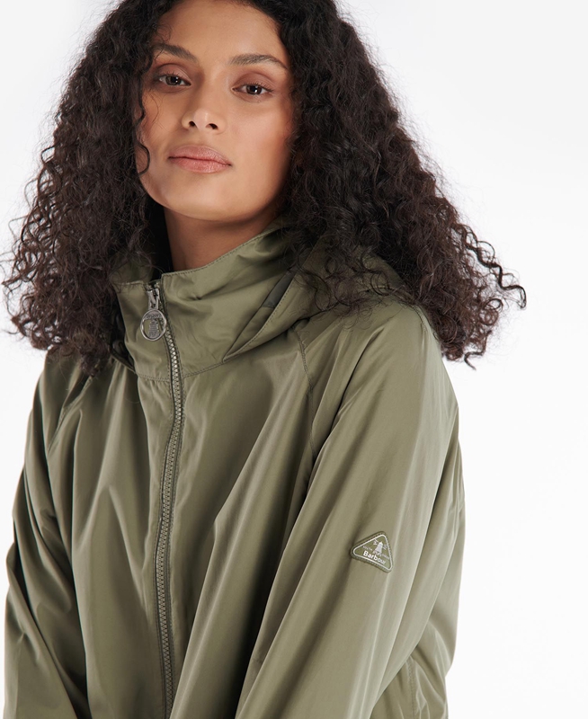 Olive Women's Barbour Sea Daisy Showerproof Casual Jackets | NIVTWF-075