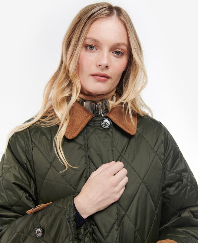 Olive Women's Barbour Silwick Quilted Jackets | HGWDJQ-025