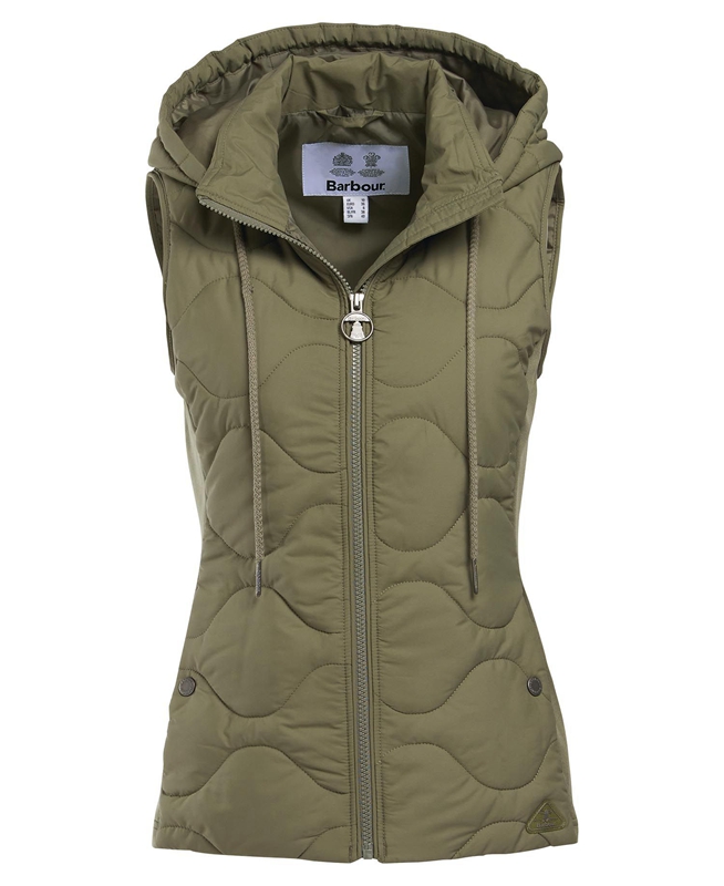 Olive Women's Barbour Thrift Quilted Sweatshirts | ZQICNA-654