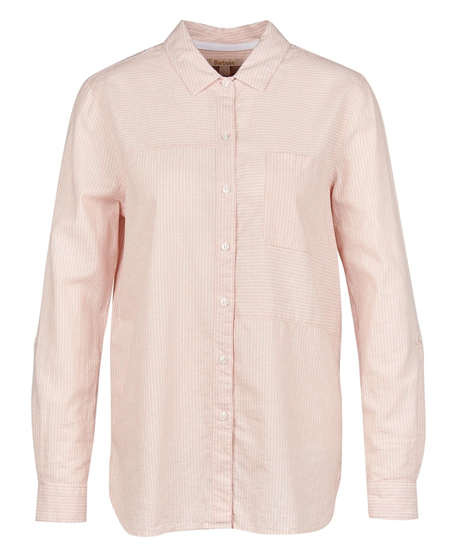 Pink Women's Barbour Beachfront Shirts | TDVFLM-054