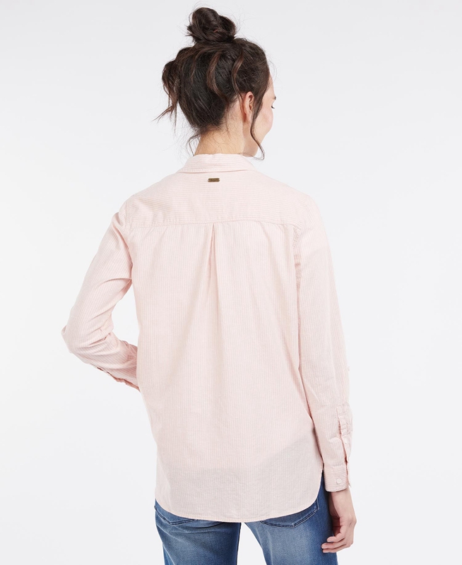 Pink Women's Barbour Beachfront Shirts | TDVFLM-054