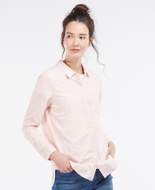 Pink Women\'s Barbour Beachfront Shirts | TDVFLM-054