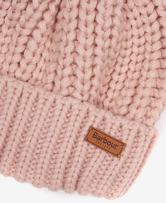 Pink Women's Barbour Beanie Saltburn Hats | FXGQNV-846