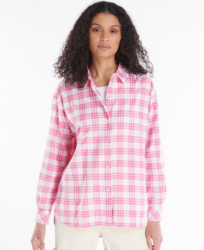 Pink Women's Barbour Willowherb Shirts | QBIDOX-143