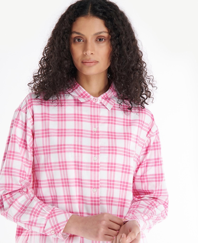 Pink Women's Barbour Willowherb Shirts | QBIDOX-143