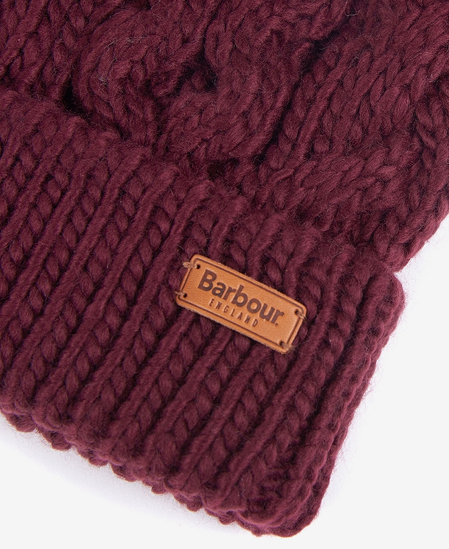 Purple Women's Barbour Beanie Penshaw Cable Hats | GCARZJ-918