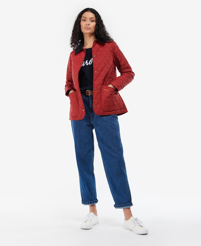 Red Women's Barbour Annandale Quilted Jackets | QPNZBG-869