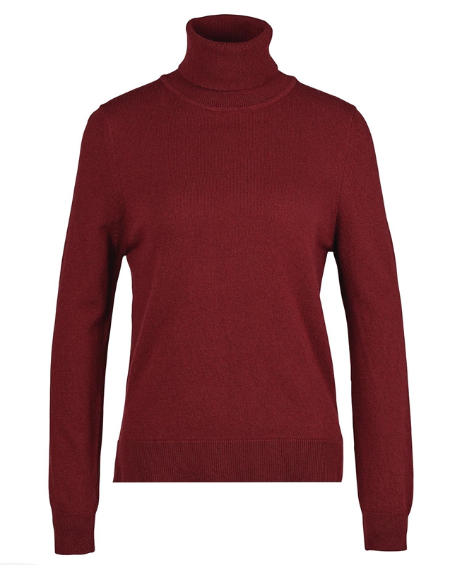 Red Women's Barbour Pendle Roll-Neck Sweaters | MVAFPI-074