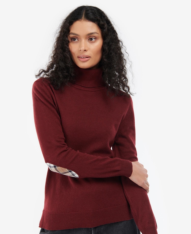 Red Women\'s Barbour Pendle Roll-Neck Sweaters | MVAFPI-074