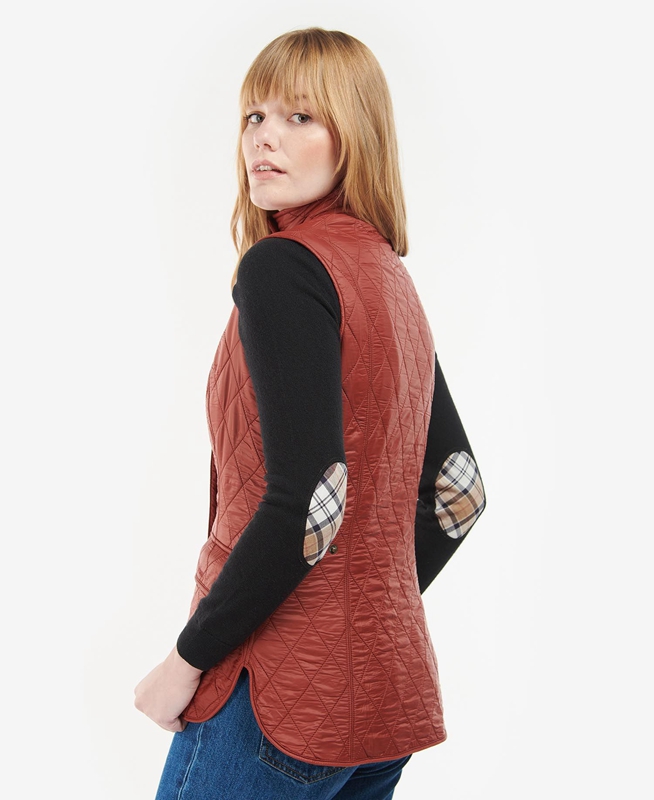 Red Women's Barbour Wray Vest | FQVRES-075