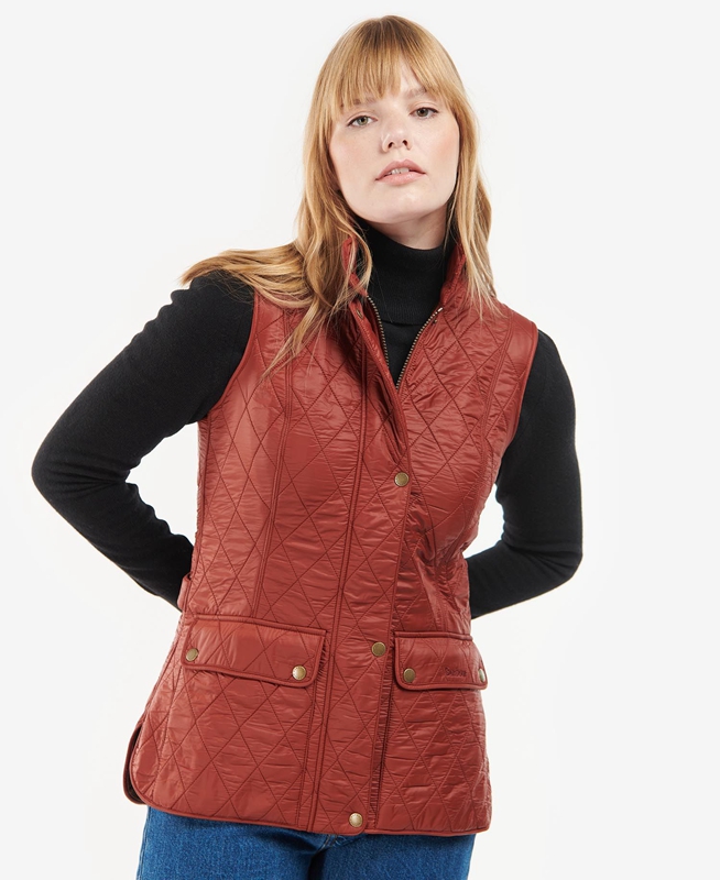 Red Women's Barbour Wray Vest | FQVRES-075