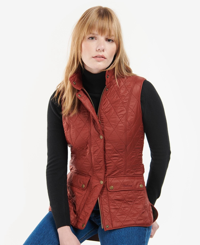 Red Women\'s Barbour Wray Vest | FQVRES-075