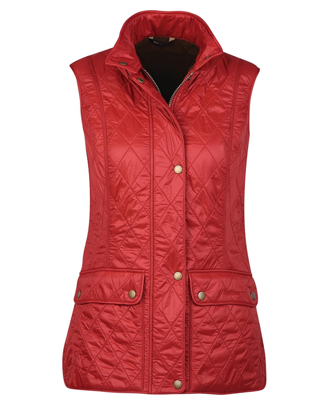 Red Women's Barbour Wray Vest | ZLHRYE-968