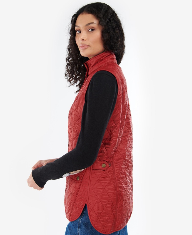 Red Women's Barbour Wray Vest | ZLHRYE-968