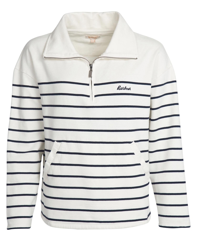 White Women's Barbour Cranmoor Sweatshirts | FTYWIN-097