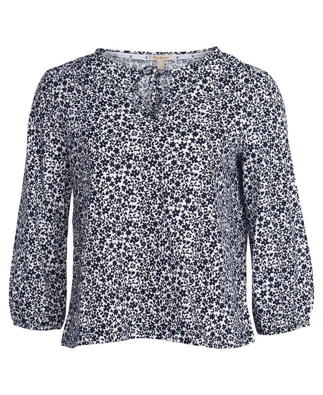 White Women's Barbour Seaholly Top T Shirts | UVTBCQ-765