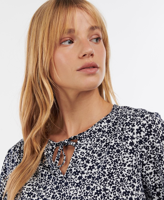 White Women's Barbour Seaholly Top T Shirts | UVTBCQ-765